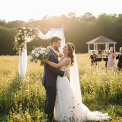 Wedding guests using QR code photo sharing to upload memories