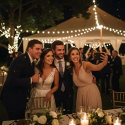 Party photo upload with QR code scanning