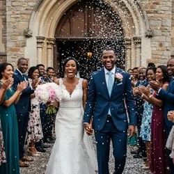 QR code photo sharing at wedding reception